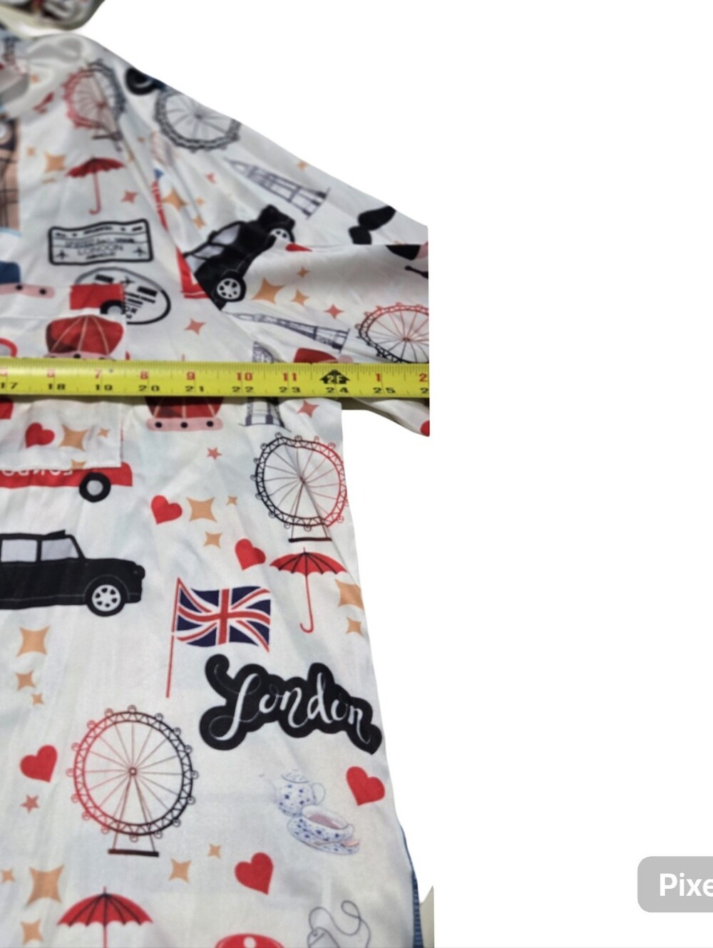White Pajama Set London Icons Travel Vacation Resortwear Sleepwear Lounge - Picture 7 of 15